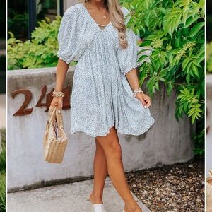 Millibon Light Blue Floral Mini Dress